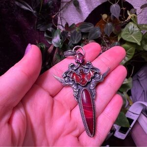 Bella lili bat pendant OOAK sterling silver artisan 925 Bellalili